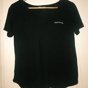 Black Flowy v-neck